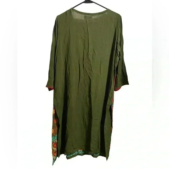 Beech Tree Embroidered Bird Print Tunic Dress Coverup Size 14 - Picture 2 of 5